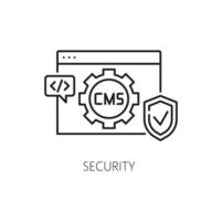 Security, CMS content management system line icon vector