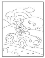 Easter bunny Coloring Pages for Kids vector