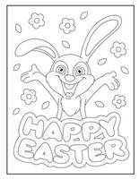 Pascua de Resurrección huevo colorante paginas para niños vector