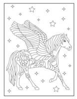Most beautiful horse coloring pages kids vector