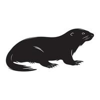 A black Silhouette Platypus animal vactor vector