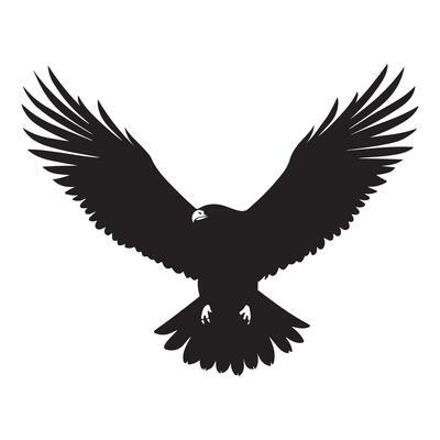 A black Silhouette hawk animal