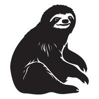 A black Silhouette sloth animal vector