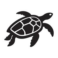 A black Silhouette turtle animal vactor vector