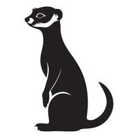 A black Silhouette meerkat animal vactor vector