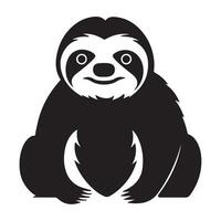 A black Silhouette sloth animal vector