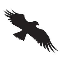 A black Silhouette falcon animal vector