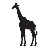 un negro silueta jirafa animal vector