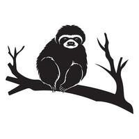 A black Silhouette sloth animal vector