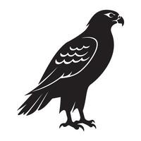 A black Silhouette falcon animal vector