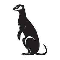 un negro silueta suricata animal vactor vector