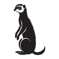 un negro silueta suricata animal vactor vector