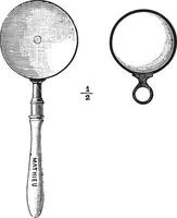 Ophthalmoscope, vintage engraving. vector