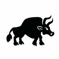 bull silhouette, symbol of the year, vector illustration eps 10