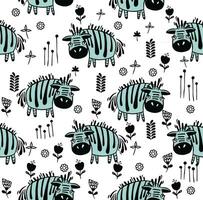 zebra seamless pattern on orange background, summer kids and nursery fabric textile print. vector