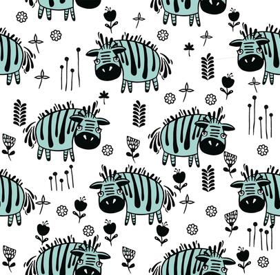 zebra seamless pattern on orange background, summer kids and nursery fabric textile print.