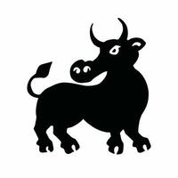 bull silhouette, symbol of the year, vector illustration eps 10