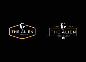 alien head, vector logo icon