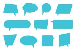 Speech bubbles text set, chat box icons, message box in flat design isolated on white background. Balloon doodle style thinking sign symbol. Vector illustration.