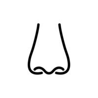 Nose icon isolated on white background, Simple line icon Smell symbol vector illustration.