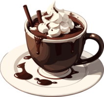 AI generated Chocolate Drink with Whipped Cream Image png