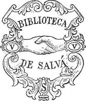 ex libris, Clásico grabado. vector