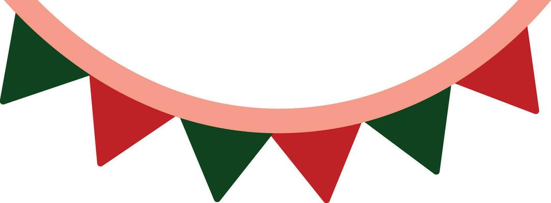 Merry Christmas Flag Garland Red Green Pop Art