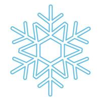 Winter Blue Fluffy Snowflake Thin Stroked Icon vector