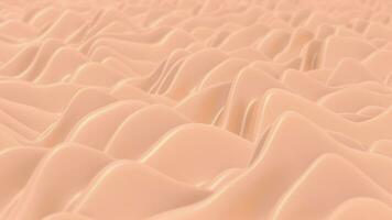 Peach fuzz Pantone Color year 2024, 3d abstract flow background animation with delicate movement of waves. Ideal for use as background to write text or presentations. 4k resolution. video