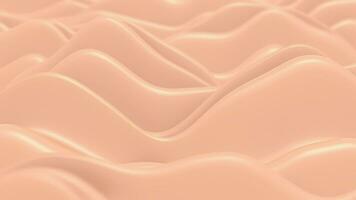 Peach fuzz Pantone Color year 2024, 3d abstract flow background animation with delicate movement of waves. Ideal for use as background to write text or presentations. 4k resolution. video