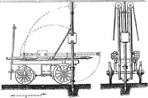 Device imagine Mr. Donnet to drive the instantaneous wells tubes, vintage engraving. vector