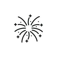 Firework line icon isolated on white background vector