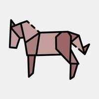 Icon horse origami. Chinese Zodiac elements. Icons in filled line style. Good for prints, posters, logo, advertisement, decoration,infographics, etc. vector