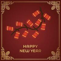 Chinese Lunar New Year festival 2024 celebration, Happy New Year background decorative elements. vector