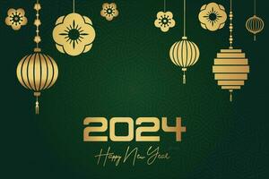 Chinese Lunar New Year festival 2024 celebration, Happy New Year background decorative elements. vector