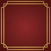 Vector chinese frame border, rectangle and circle design on red background
