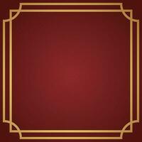 Vector chinese frame border, rectangle and circle design on red background