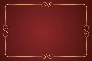 Vector chinese frame border, rectangle and circle design on red background