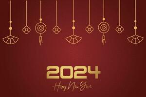 Chinese Lunar New Year festival 2024 celebration, Happy New Year background decorative elements. vector