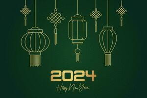 Chinese Lunar New Year festival 2024 celebration, Happy New Year background decorative elements. vector