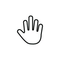 Hand line icon isolated on white background. Palm hand icon vector