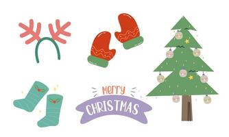 Christmas decorations element logo vector