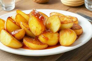 AI generated Traditional spanish fried potatoes. Pro Photo