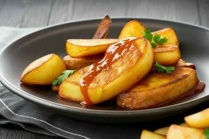 AI generated Traditional spanish fried potatoes. Pro Photo