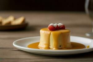 AI generated chesse Pudding. Pro Photo