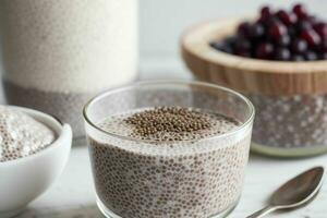 AI generated chia Pudding. Pro Photo