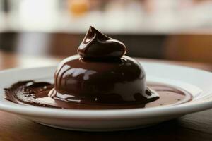 AI generated chocolate pudding. Pro Photo