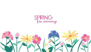 Spring flat flower with white background vector