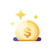 Illustration of saving money. Coin icon vector