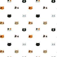 Cute seamless pattern with funny cats. Vector illustration for decor, design for  textile, web page background.